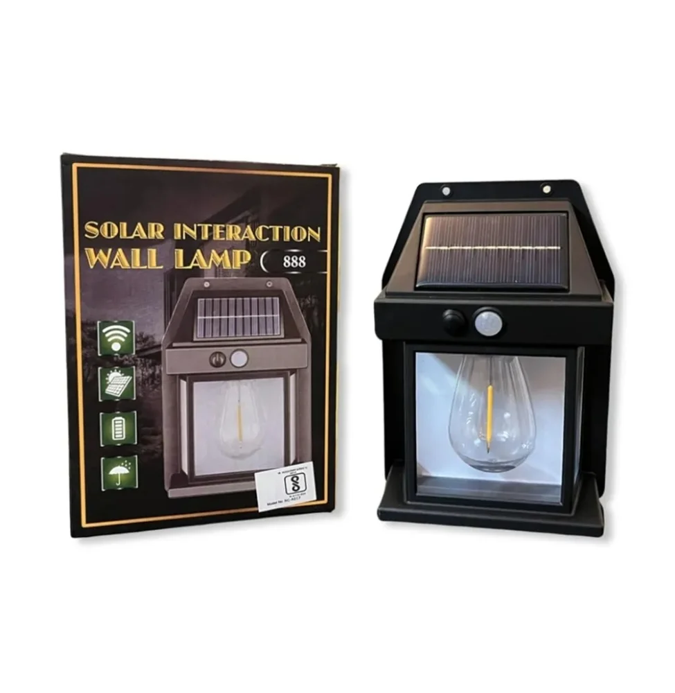 NWT (2) Wireless Outdoor Solar Wall Lamps, 3 Modes & Motion Sensor